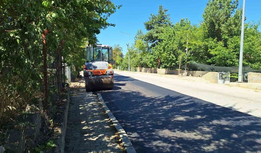 Erzincan'ın Turizm Beldesi Çağlayan'da Asfaltlama Çalışmaları Sürüyor