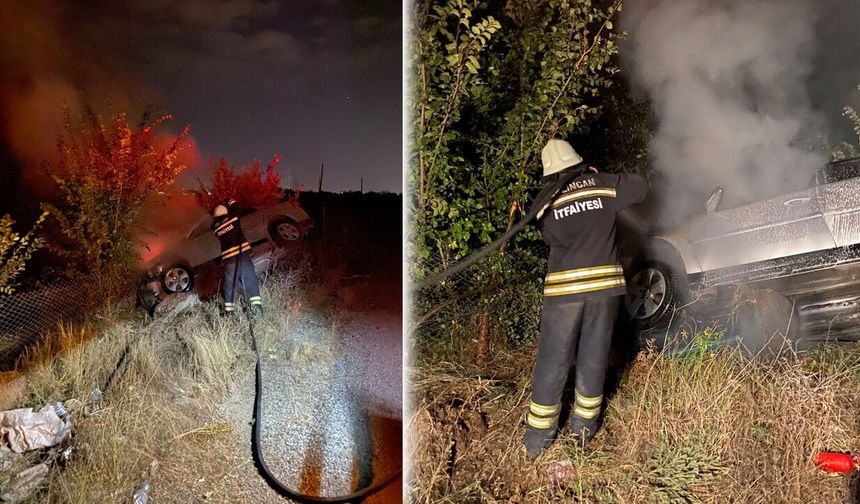 Erzincan’da Araç Yangını