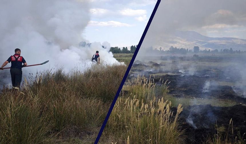 Erzincan'da Arazide Çıkan Yangın Söndürüldü
