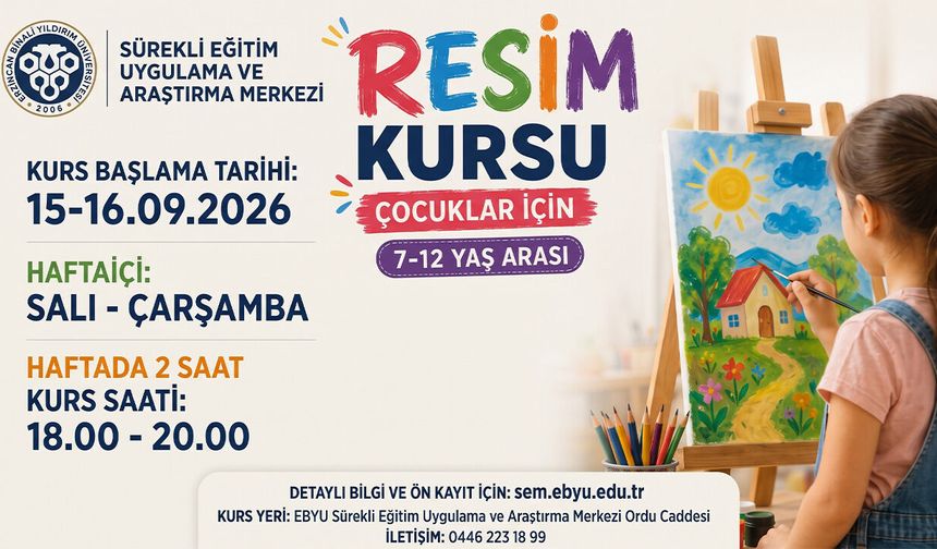 EBYÜ’de Çocuklar İçin Resim Kursu Başlıyor