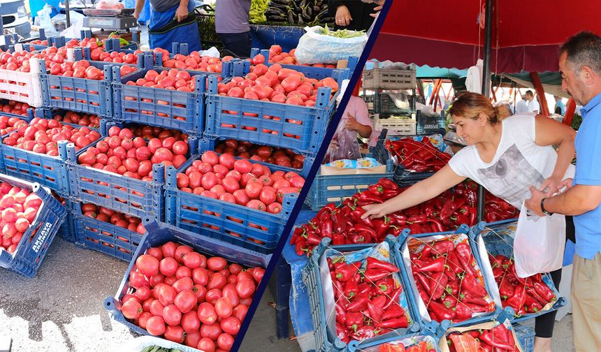 Erzincan'da Salçalık Domates ve Biberler Tezgâhlarda