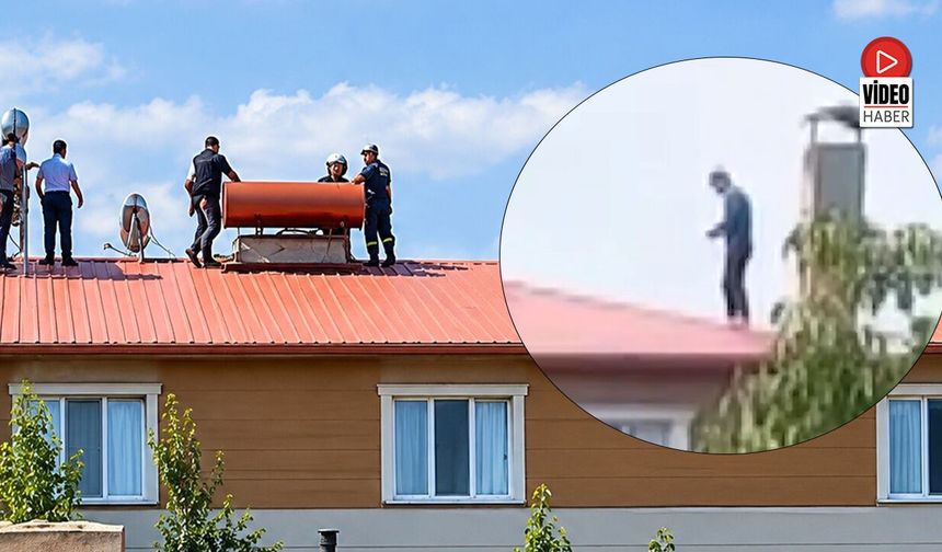 Tercan’da Çatıya Çıkan Kişi İkna Edilerek İndirildi