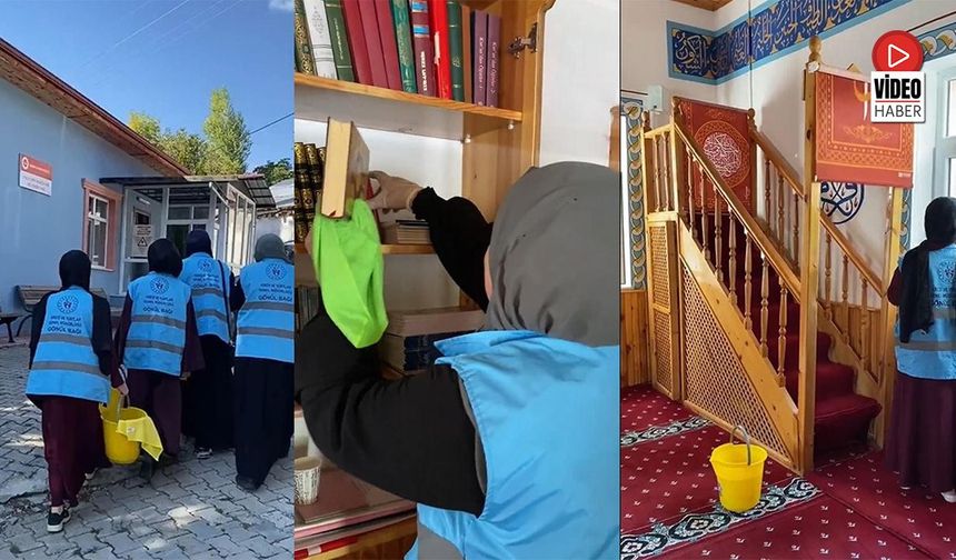 Erzincan'da Öğrencilerden Cami Temizliğine Destek