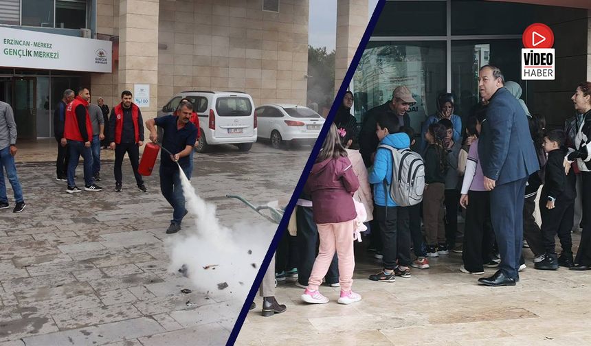 Erzincan Gençlik Merkezinde Yangın Tatbikatı Gerçeği Aratmadı