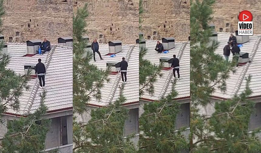 Kemah’ta Çatı Katına Çıkan İşçiyi Belediye Başkanı İkna Etti