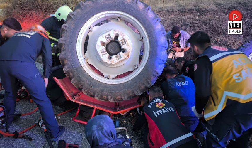 Kemah’ta Traktörün Altında Sıkışan Sürücü Güçlükle Kurtarıldı