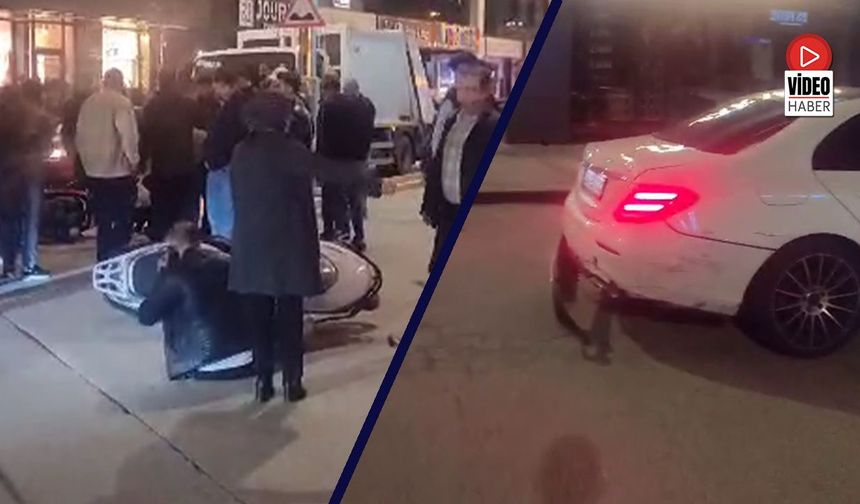 İki Motosiklet ve Otomobil Kavşakta Çarpıştı