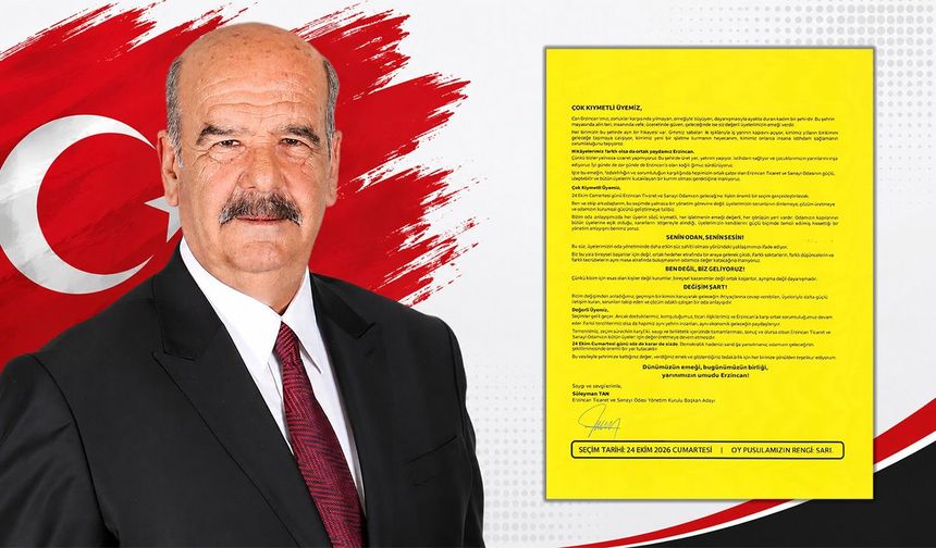Tan’dan TSO Seçimleri Öncesi Üyelere Sarı Mektup